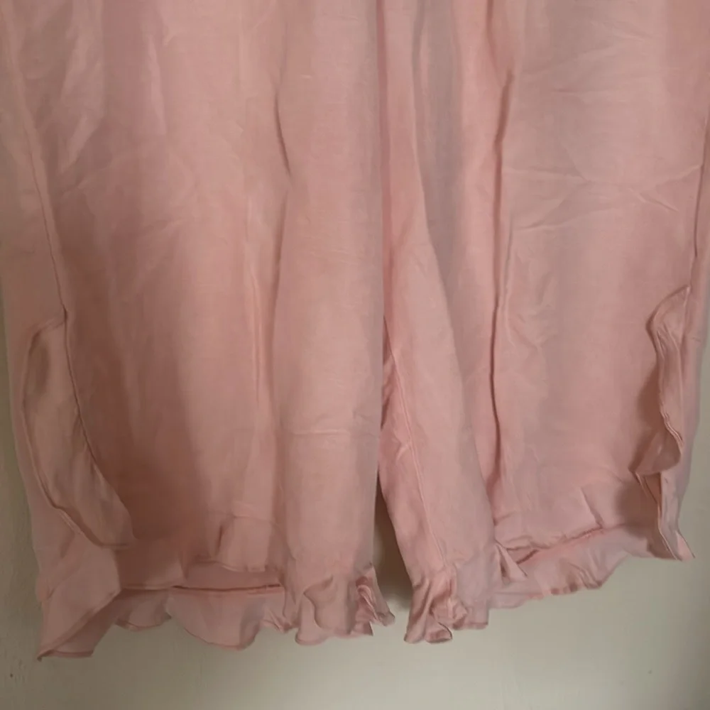 Lane Bryant Linen Ruffle-Hem Crop Peach Pants - Picture 5 of 10